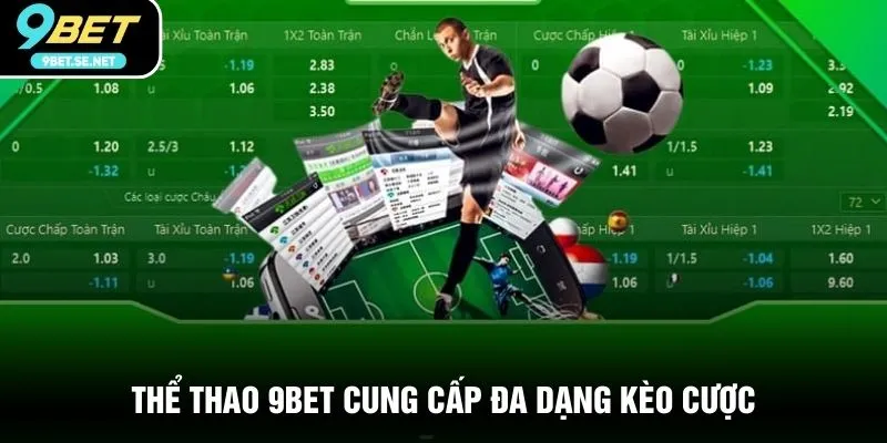 Thể thao 9BET cung cấp đa dạng kèo cược